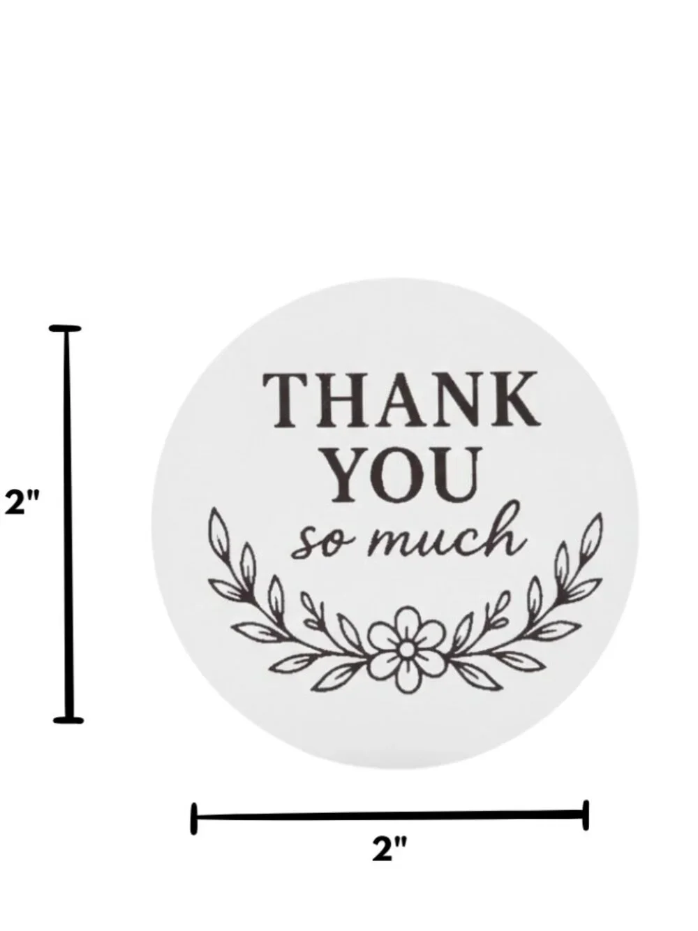 200 Thank You Stickers 2inch Round Matte Labels Small Business Packaging